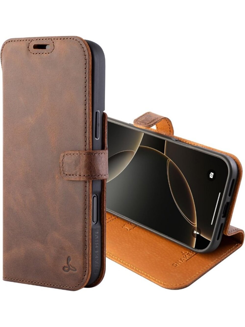 Stylish Leather Wallet Case for iPhone 17 Pro Max / 18 Pro Max - Brown, Slim